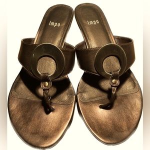Beautiful Bronze Impo Wedge Sandals- Sz- 9